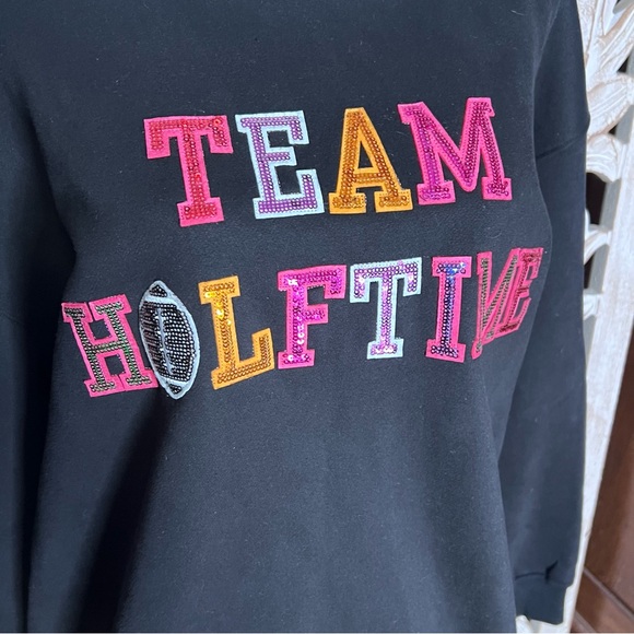 NWT Jess Lee Sequined Black Crewneck Sweatshirt Sz XL - Picture 4 of 8